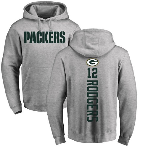 Green Bay Packers Ash #12 Rodgers Aaron Backer Nike NFL Pullover Hoodie->green bay packers->NFL Jersey